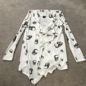 Skull Open Front Cardigan